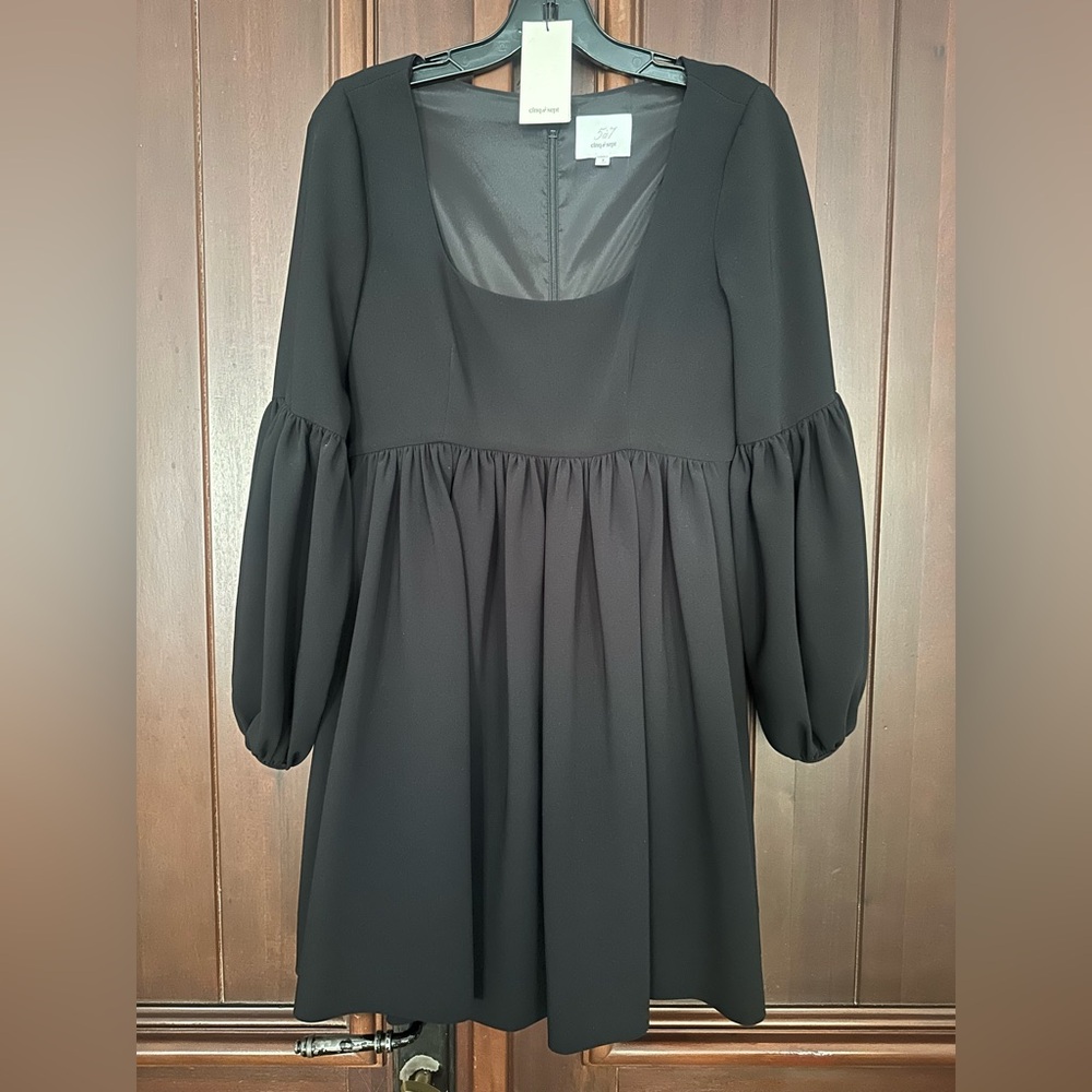 Cinq A Sept Dorina Mini Dress in Black; Size 2 - Picture 13 of 14